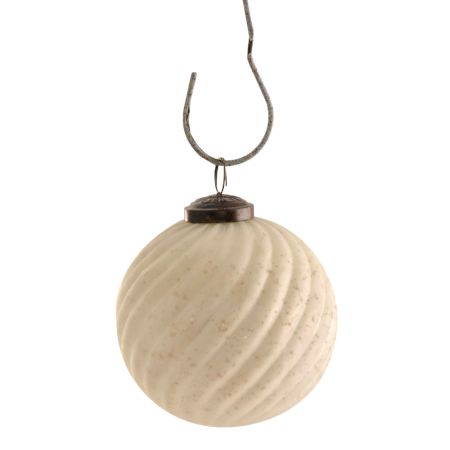 Antique Cream round wave Christmas Hanging